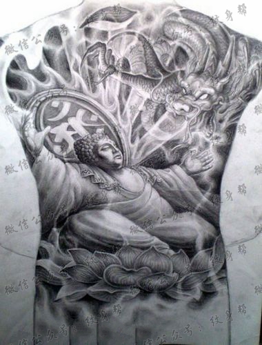 超霸气的佛纹身手稿