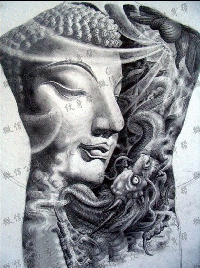 超霸气的佛纹身手稿