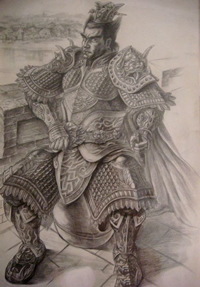 一款超经典的吕布纹身手稿