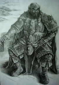 五虎将张飞纹身手稿