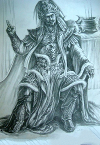 三国人物袁绍纹身手稿