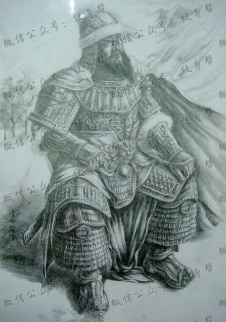 三国人物魏延纹身手稿