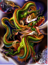 中国四大神兽青龙纹身手稿