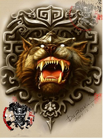 龙生九子之饕餮纹身手稿