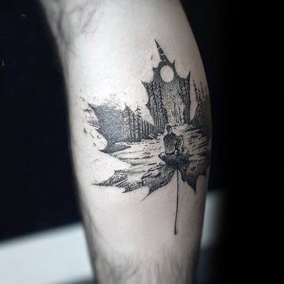 创意纹身图片  别致而又时尚的双重曝光纹身图案