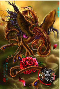 古典神兽重明鸟纹身手稿