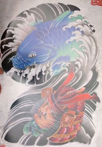 经典好看的鲤鱼纹身图案