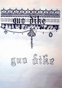 一款时尚性感的蕾丝纹身手稿纹身图案