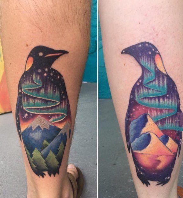 小动物纹身  调皮可爱的企鹅纹身图案