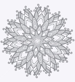 一款时尚流行的图腾花卉纹身图案