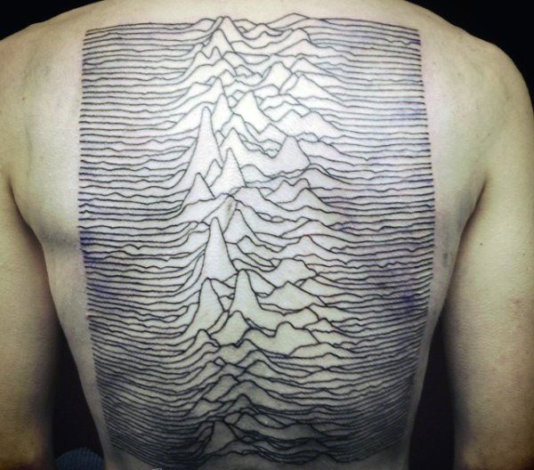 男生脊柱纹身   线条分明的男生脊柱纹身图案