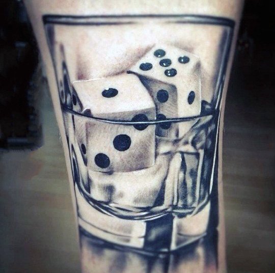 骰子纹身图案   多款色调暗沉的骰子纹身图案