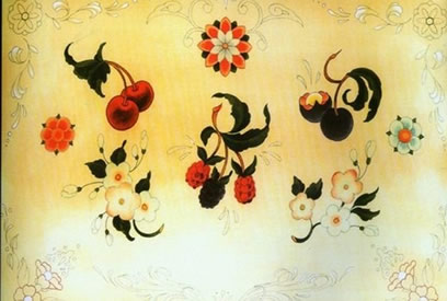 一组小巧时尚的樱桃与花卉纹身图案