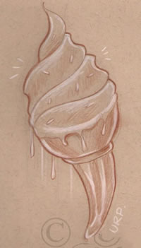 一款流行潮流的冰激凌纹身手稿