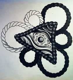 一款经典流行的上帝之眼纹身手稿