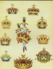 一组漂亮潮流的皇冠纹身手稿