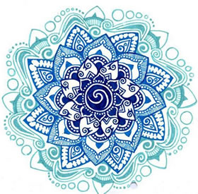 一款潮流漂亮的图腾花卉纹身图案