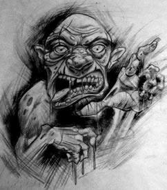 一款很酷经典的欧美鬼怪纹手稿