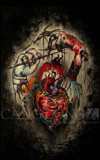 一款时尚很酷的心脏纹身手稿