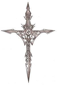 时尚经典的一款十字架纹身手稿