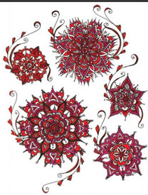 时尚精美的图腾花卉纹身手稿