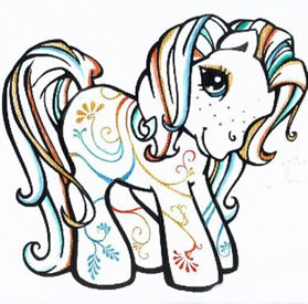 可爱潮流的一款小马纹身手稿