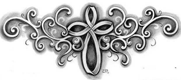 一款唯美潮流的藤花纹身手稿