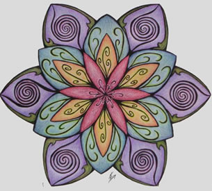 潮流漂亮的花卉藤蔓纹身手稿