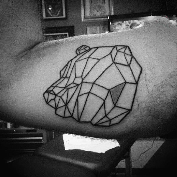 熊纹身   多款时尚的几何熊纹身图案