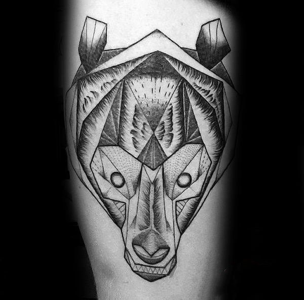 熊纹身   多款时尚的几何熊纹身图案