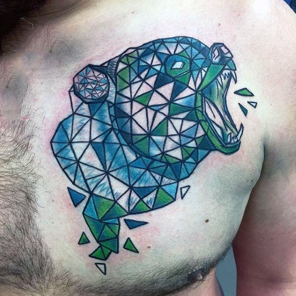 熊纹身   多款时尚的几何熊纹身图案
