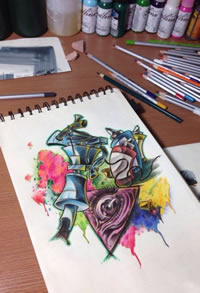 时尚经典的一款纹身机上帝之眼纹身手稿