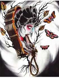 时尚潮流的一款吸血鬼纹身手稿