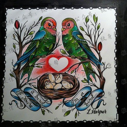 好看漂亮的小鸟纹身图案