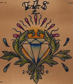 一款精美潮流的钻石纹身手稿