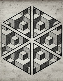 精美时尚的点刺几何纹身手稿