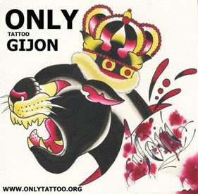 潮流很帅的一款豹头皇冠纹身手稿