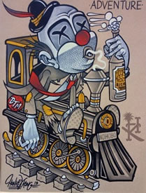 潮流很帅的一款小丑纹身手稿