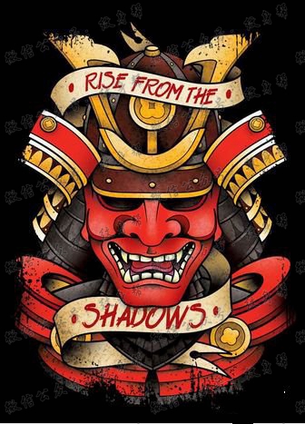 时尚很酷的一款彩色般若纹身手稿