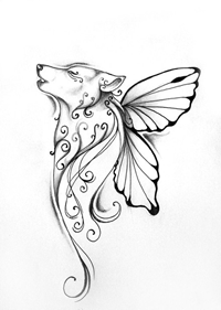 一款简单的素描狐狸