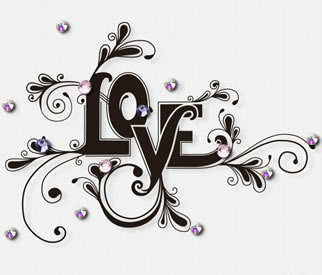 一款图腾字母藤蔓纹身图片