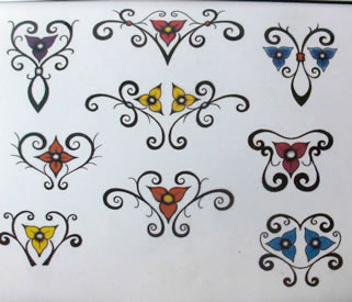 一组精美潮流的图腾臂花环