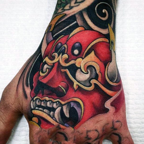 般若面具纹身   气势汹汹的般若面具纹身图案