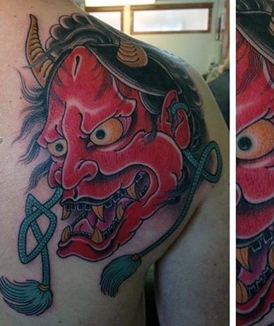 般若面具纹身   气势汹汹的般若面具纹身图案