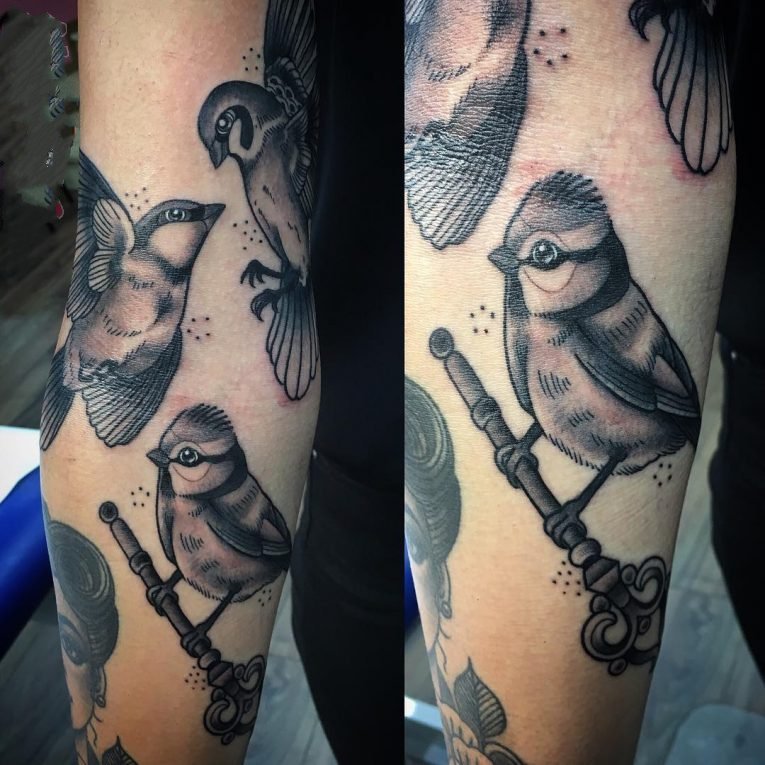 纹身鸟  羽翼丰满的鸟纹身图案