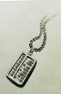 一款链子精致的纹身手稿图案