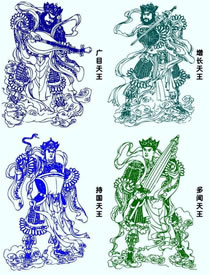 四大天王线稿纹身图案