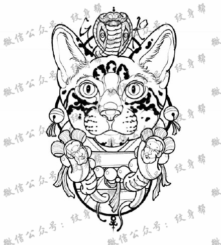 一组newschool纹身线稿素材