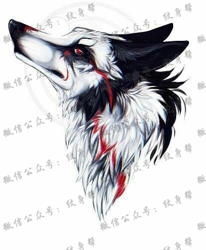 一组16张狐狸纹身手稿素材图案