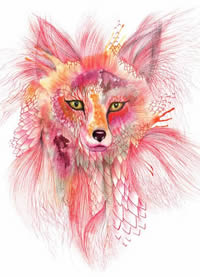 一组16张狐狸纹身手稿素材图案缩略频道推荐图